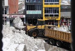 Başkale'de 50 kamyon kar, ilçe dışına taşındı