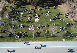 Caddebostan Sahili'nde yoğunluk havadan görüntülendi