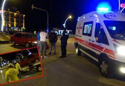 Edirne'de ticari taksi ile otomobil çarpıştı, anne ve kızı yaralandı