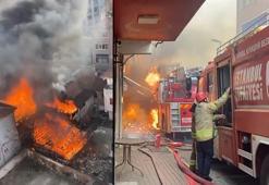 Sarıyer'de kebapçıda çıkan yangın evlere ve itfaiye aracına sıçradı