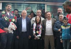 Avrupa şampiyonları Taha ve Evin, Ankara'da coşkuyla karşılandı