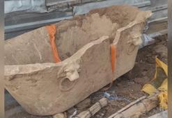 Karacasu'da Roma dönemine ait 'küvet' ele geçirildi