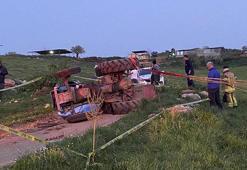 Devrilen traktörün altında kalan 2 kişi öldü