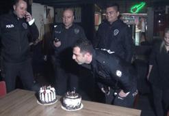 Kavga ihbarına gelen polislere pastalı kutlama