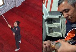 Avcılar'da camide mahsur kalan kumruyu itfaiye kurtardı