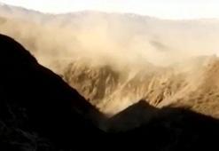 Malatya’daki depremde oluşan toz bulutu kamerada