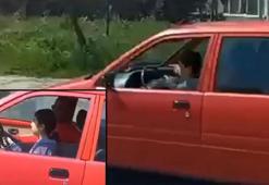 Maltepe’de trafikte çocuk sürücü