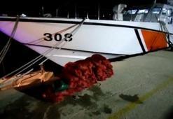 Edirne’de radarla tespit edilen teknede 1 ton kaçak midye ele geçirildi