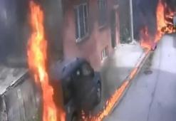 Bursa'da düşen uçağın düşme anları kamerada