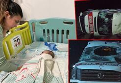 SMA'lı Elif bebeği taşıyan ambulans devrildi: 4 yaralı