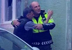 Kaza yapan alkollü sürücü trafik polisine sarılıp bayramlaştı