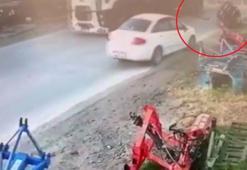 Kamyonda düşen 12 tonluk rulo saca çarpmaktan son anda kurtuldu