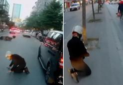 Şişli'de motosikletlilere yağ tuzağı