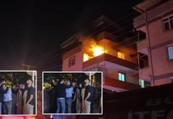 Yanan evini görünce gözyaşı döktü