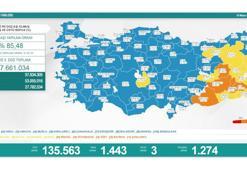 Koronavirüs salgınında günlük vaka sayısı 1443 oldu