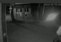 İş yerine molotofkokteyli ile saldırı kamerada