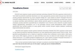 Bursa’da 7 gün boyunca gösteri ve etkinlikler yasaklandı