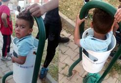 Saklambaç oynarken girdiği çöp kovasında sıkışan çocuk kurtarıldı