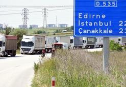 Hamzabeyli Sınır Kapısı'nda TIR kuyruğu, 39 kilometreye ulaştı