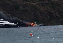 Marmaris'te marinada bağlı yat yandı