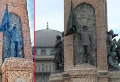 Taksim Cumhuriyet Anıtı'ndaki sancak direği yine kırıldı