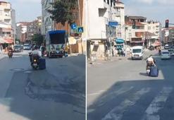 Motosiklet ile çekçekli bavul taşıdılar