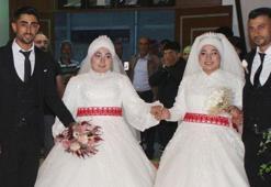 İkiz gelinler, aynı düğünde kuzenler ile dünyaevine girdi