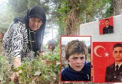 Şehit Başçavuş Ferhat Gedik'in annesinden hüzünlü mezar ziyareti