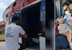 Ambulans helikopter, akrebin ısırdığı Göktuğ bebek için havalandı