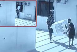 Taziye evinden sulu klima hırsızlığı kamerada