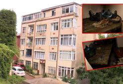 Beykoz'da 6 katlı binanın çatısına yıldırım düştü