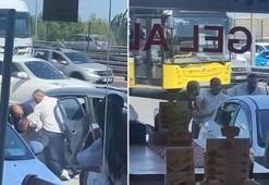 D- 100'de dehşet anları herkesin gözü önünde darbedip kaçırdılar