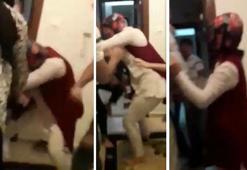 Apartmanda komşuların yumruklu kavgası kamerada