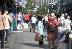 Otogarda bayram dönüşü yoğunluğu