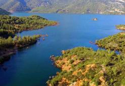 Su tutmaya başlayan Pamukluk Barajı, dronla görüntülendi