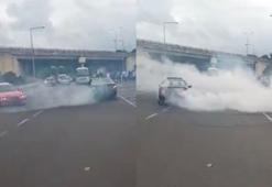 Ünye'de 2 sürücü otomobilleriyle drift attı