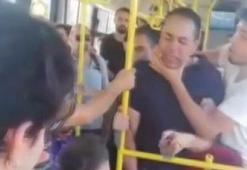 Otobüste başkasının fotoğrafını çektiği iddia edilen kişiye dayak kamerada
