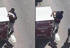 Avcılar'da giysi kumbarasından hırsızlık kamerada