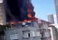 Küçükçekmece'de 4 katlı binada yangın