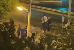 Büyükçekmece'de eşini sokak ortasında darbedene çevredekilerden müdahale