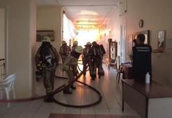 Zeytinburnu'nda hastane yangını sırasında içeriden çekilen görüntüler