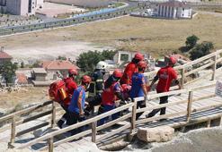 Nevşehir'de, tarihi mekanda arama- kurtarma tatbikatı