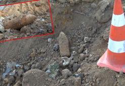 Sultangazi'de yol çalışması sırasında havan topu mermisi bulundu