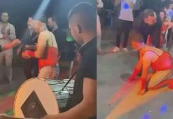 Damada kadın iç çamaşırı giydirip, tasma taktılar