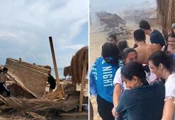 Tatilciler, şiddetli rüzgar ve yağmura hazırlıksız yakalandı