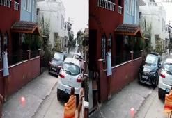 Dar sokakta otomobiliyle hız yaptı; çocuklar ölümden döndü