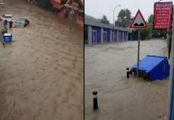 Beykoz'da Küçüksu deresi taştı; Ev ve işyerleri su altında kaldı