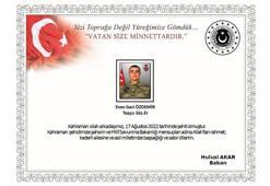 MSB: Şanlıurfa'da havan tacizinde yaralanan asker şehit oldu