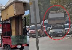 Bursa'da sürücülerin tehlikeli eşya taşımacılığı kamerada