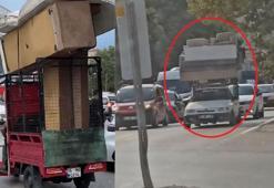 Bursa'da sürücülerin tehlikeli eşya taşımacılığı kamerada